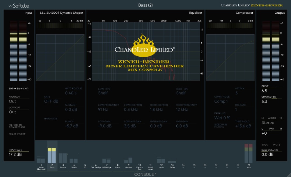 Softube Chandler Limited® Zener-Bender for Console 1 - User Interface