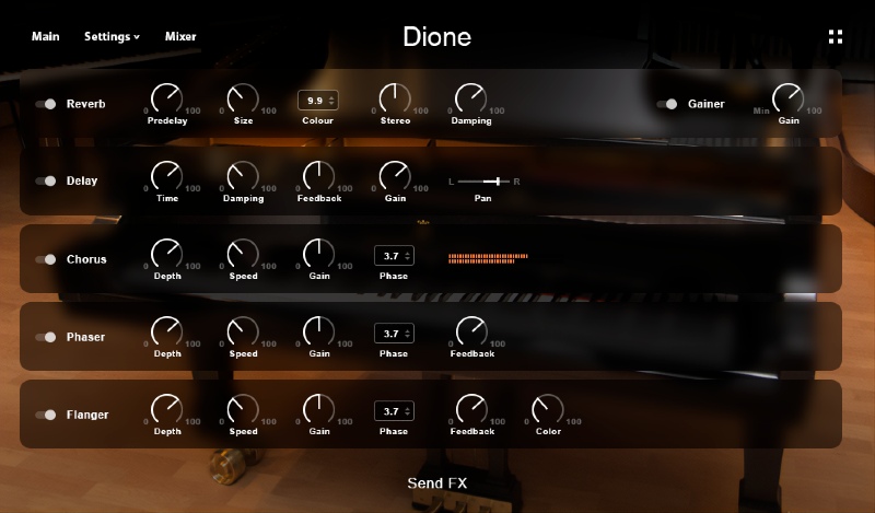 Muze Dione - Sends GUI