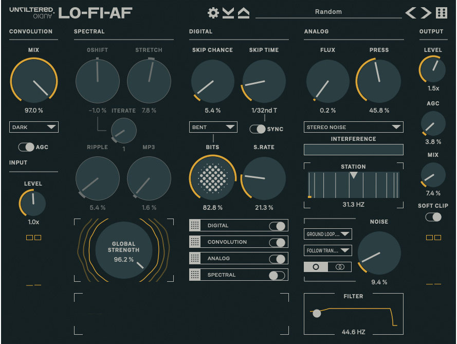 Unfiltered Audio LO-FI-AF - UI 2
