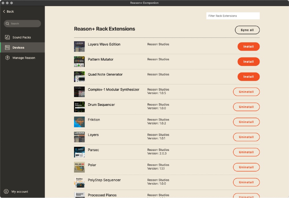 Reason+ - Sound Devices