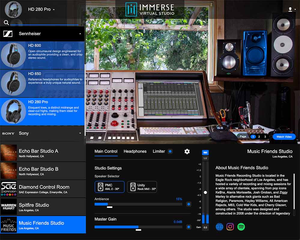 EmbodyVR Immerse Virtual Studio All Access - GUI 1