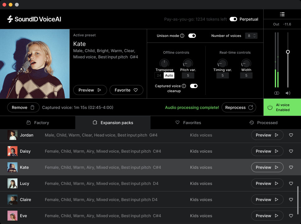 SoundID VoiceAI Kids Voices Expansion Pack - UI 5