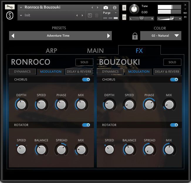 Sonuscore Origins Vol.9: Ronroco & Bouzouki - FX Modulation GUI