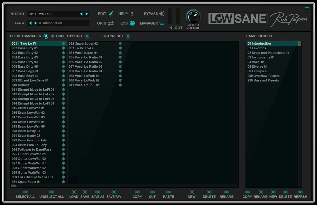 LowSane - Preset Manager