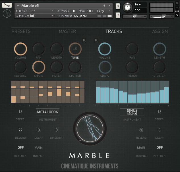Marble Tracks User Interface