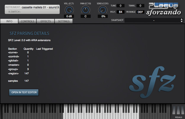 Cassette Mallets.01 for SFZ Player screenshot