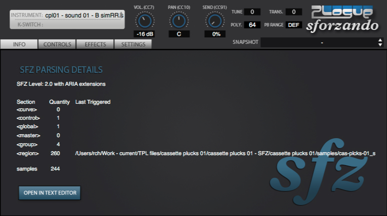 Cassette Plucks.01 for SFZ Player