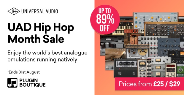 Universal Audio UAD Hip Hop Month Sale, Save up to 89% at Plugin Boutique