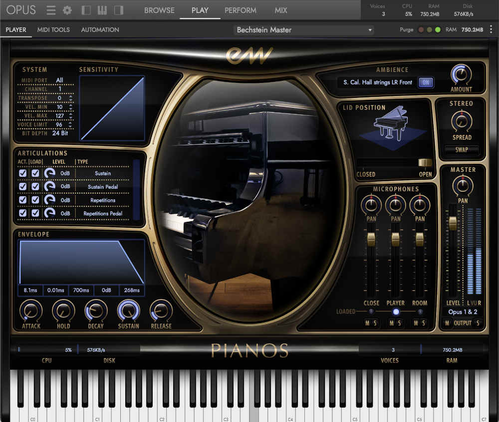 EastWest Pianos - GUI