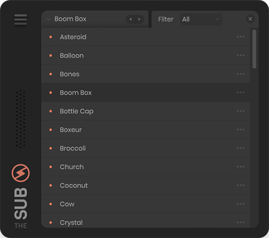 Iceberg Audio The Sub - User Interface (Presets)