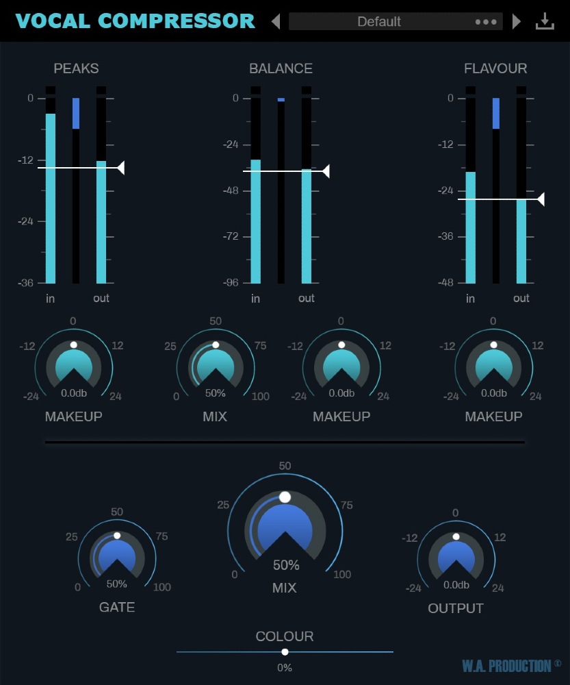 W.A. Production Deluxe Vocal Bundle - Vocal Compressor UI
