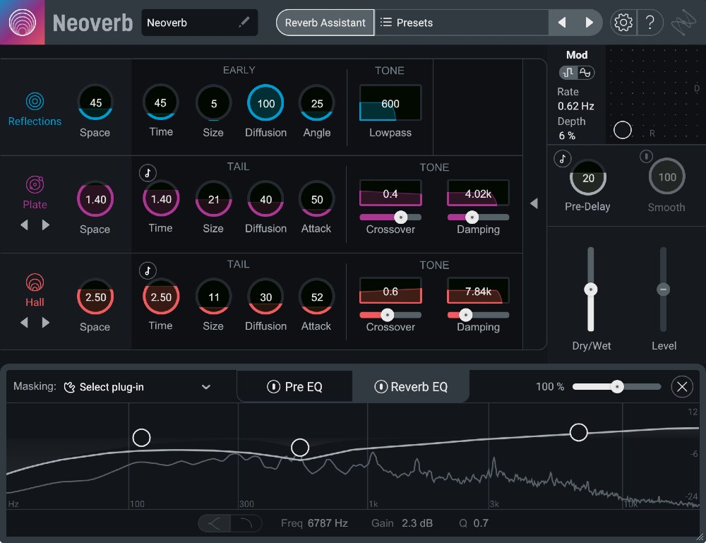 iZotope Neoverb - User Interface - Advanced Panel
