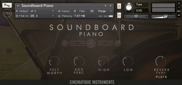 Charakter Piano Collection Soundboard Piano UI