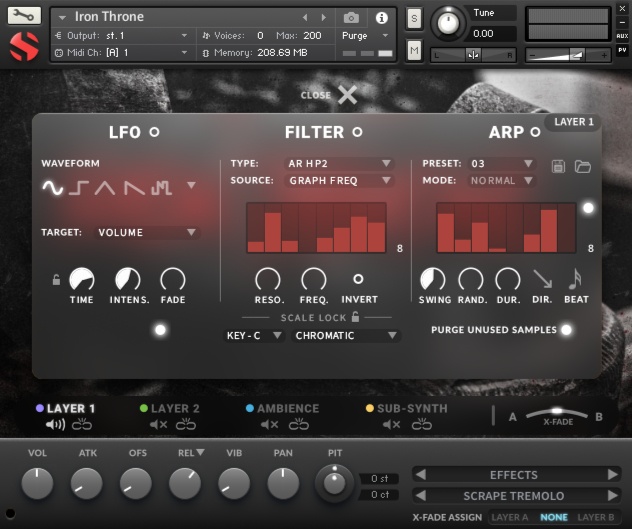 Soundiron Iron Throne - User Interface 02