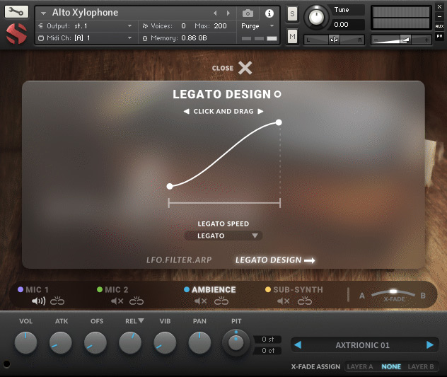Soundiron Alto Xylophone - Legato GUI