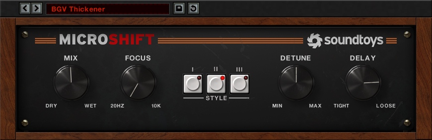 Soundtoys MicroShift - User Interface