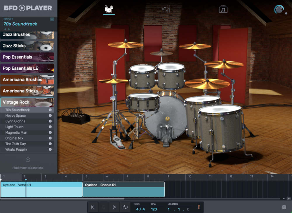 BFD Player Expansion: Vintage Rock - Kit UI