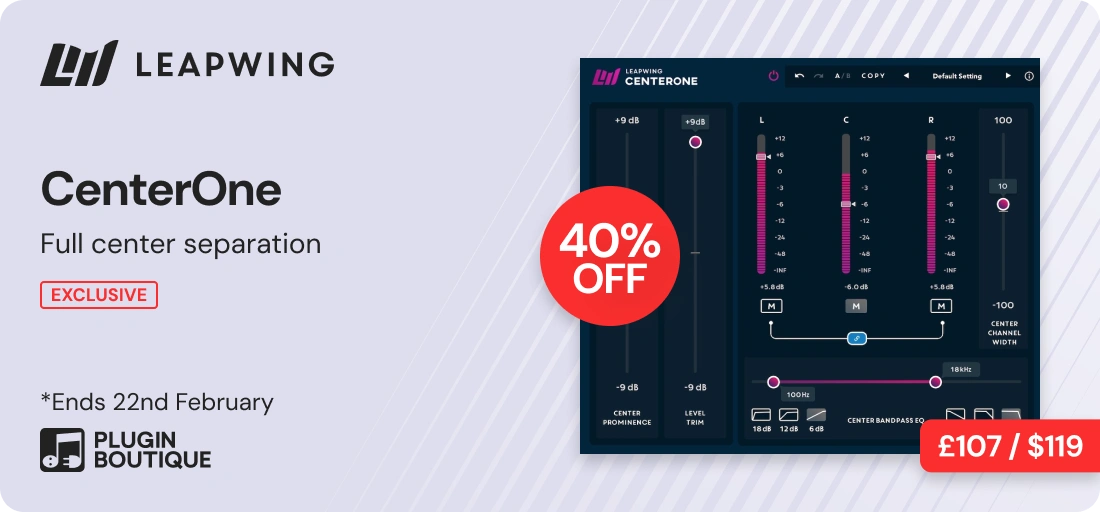 Leapwing Audio CenterOne x Plugin Boutique 14th Anniversary Sale (Exclusive)