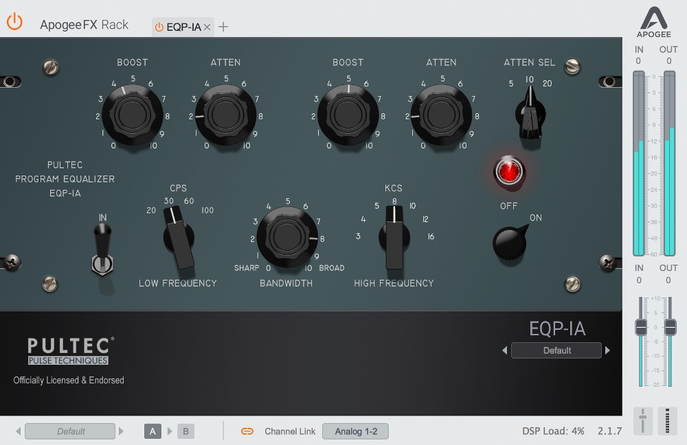 Apogee Pultec EQP-1A - Light Theme