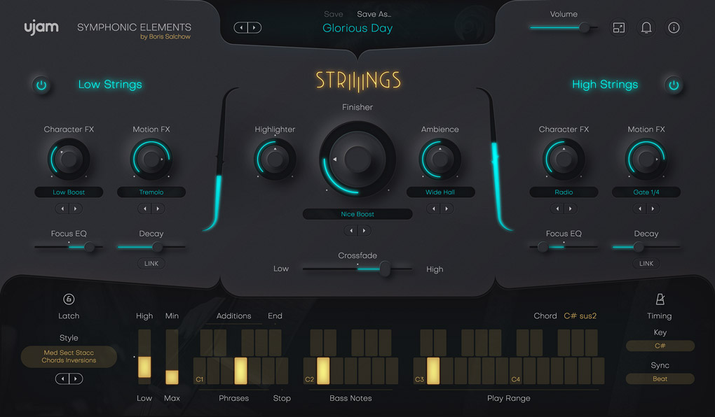 UJAM Symphonic Elements STRIIIINGS - User Interface