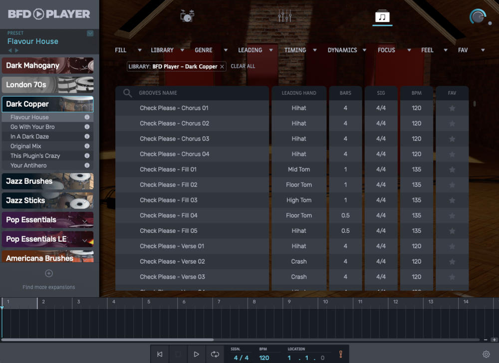 BFD Player Expansion: Dark Copper - Grooves UI