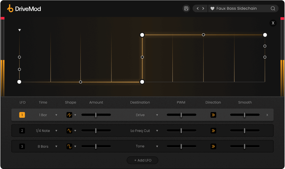 Plugin Boutique DriveMod - User Interface (Modulation Page)