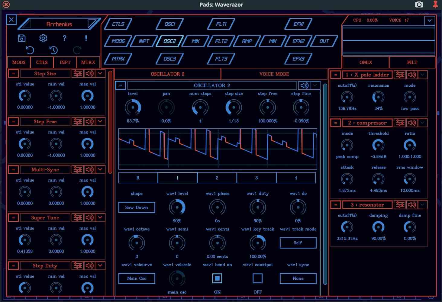 Tracktion MOK Waverazor - Editor Mode 2