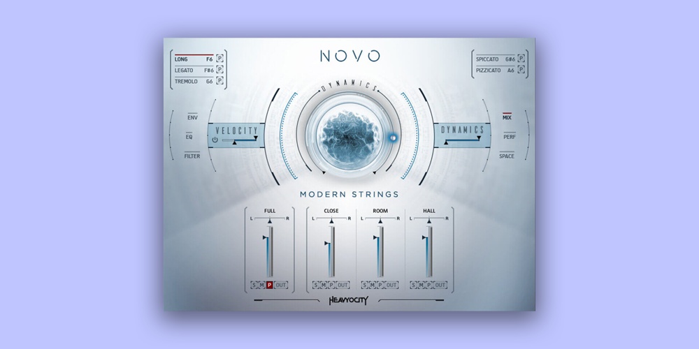 NOVO Modern Strings - Main User Interface