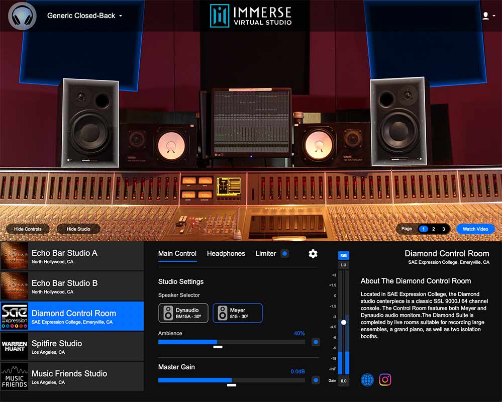 EmbodyVR Immerse Virtual Studio All Access - GUI 2