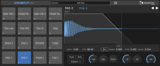 Speedrum Lite interface