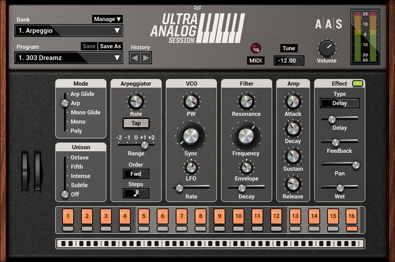 Ultra Analog Session User Interface