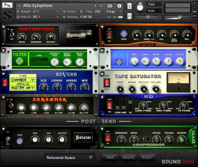Soundiron Alto Xylophone - FX GUI