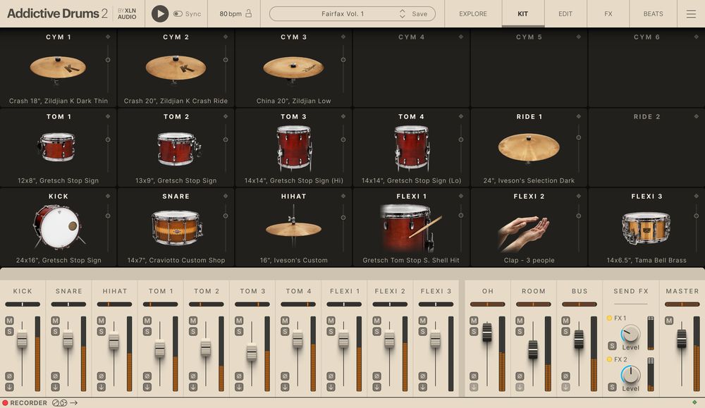 XLN Audio Fairfax Vol.1 ADpak -Kit View