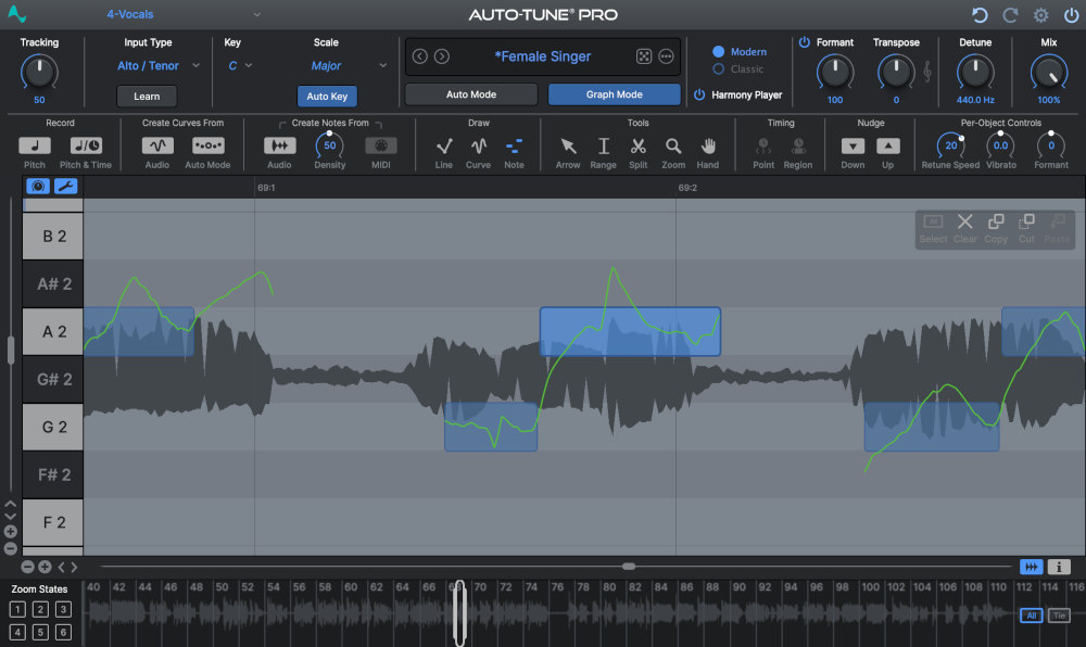 Auto-Tune Pro 11 - Graph Mode (Dark)