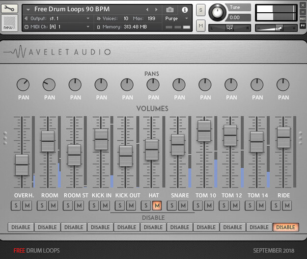Hard Drums Library interface