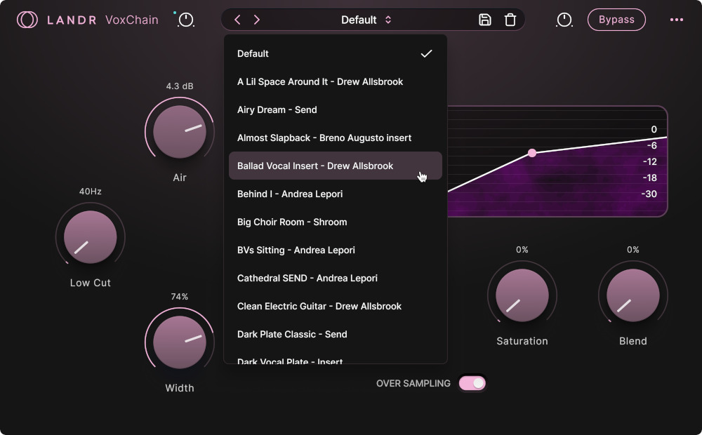 LANDR VoxChain - UI 2