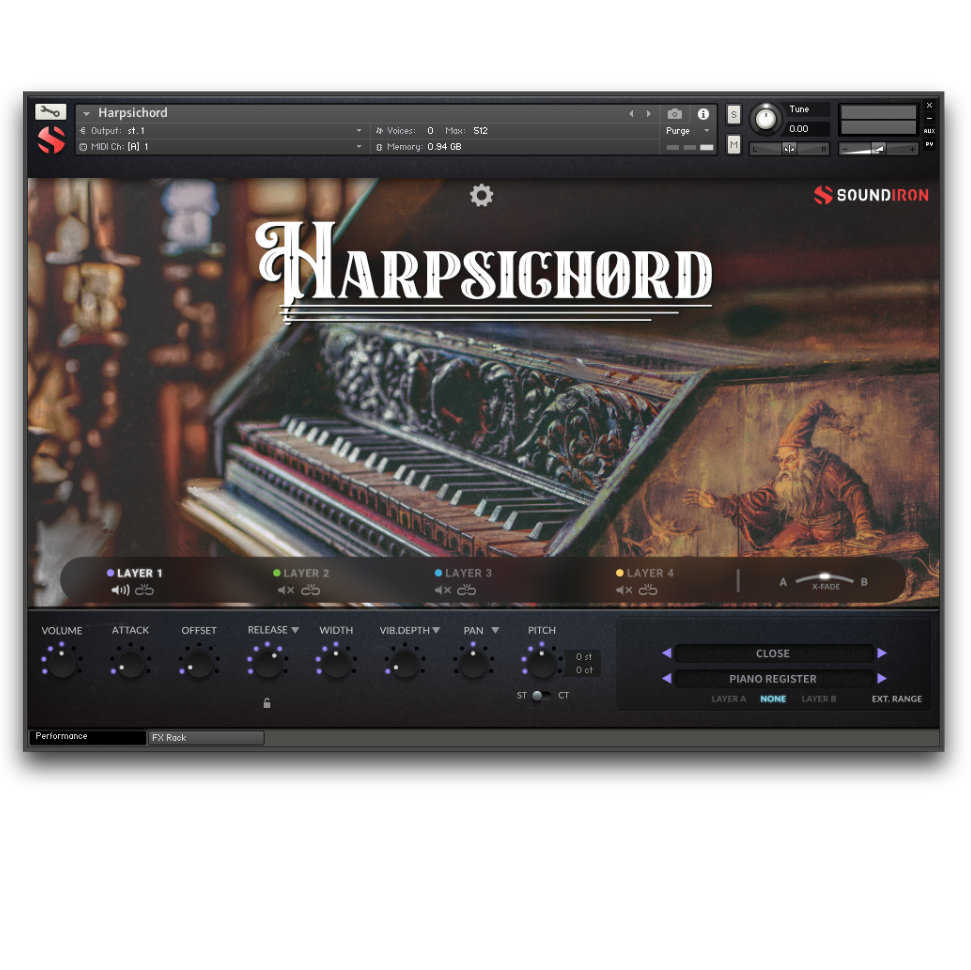 Soundiron Harpsichord - Main GUI