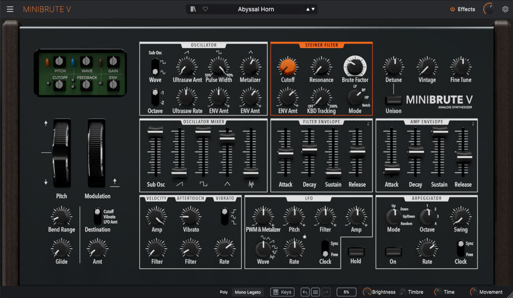 MiniBrute V - No Keys UI
