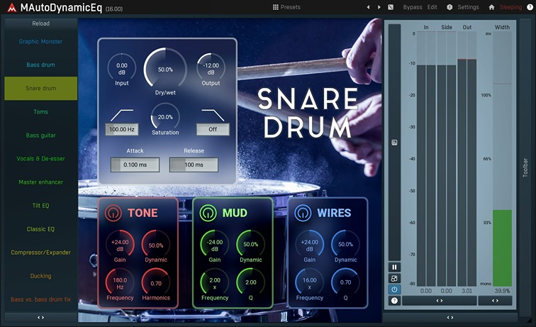 MAutoDynamicEQ Image - Snare Drum