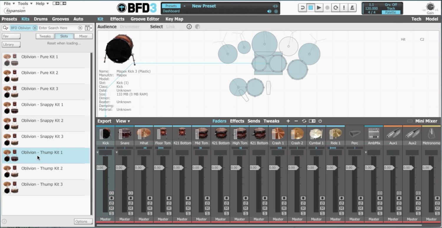 BFD Oblivion User Interface