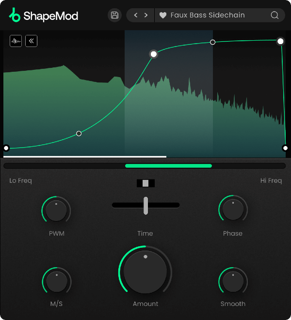 Plugin Boutique ShapeMod - User Interface (Spectrum Analyser Display)