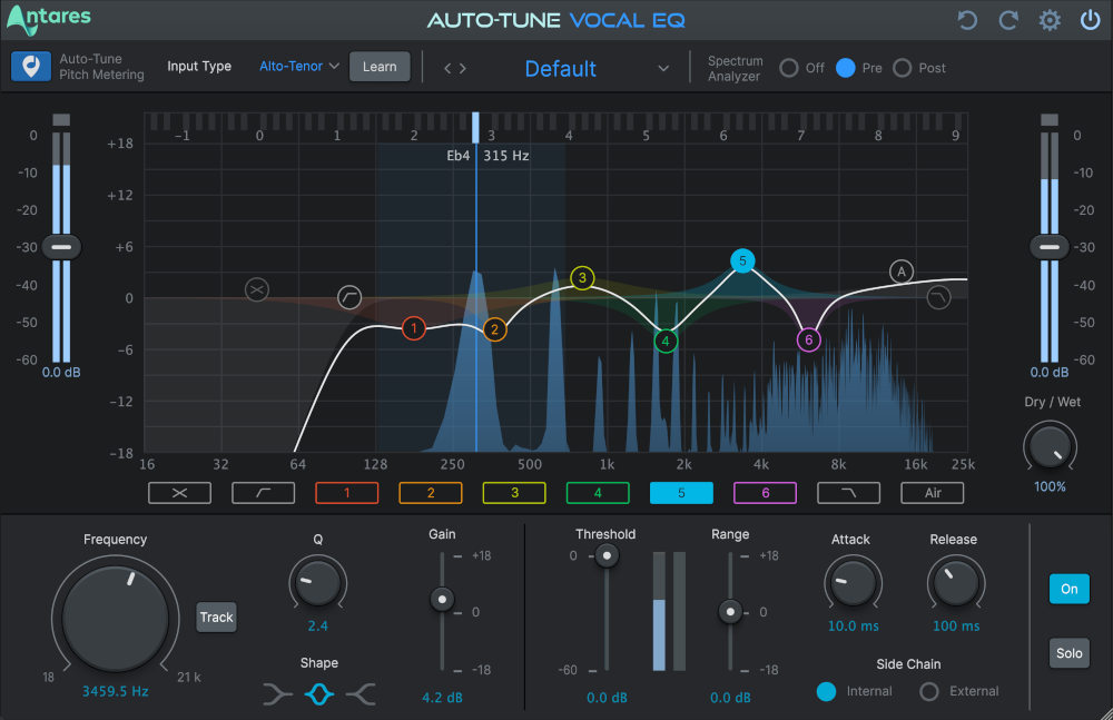 Antares Auto Tune Vocal EQ GUI Main