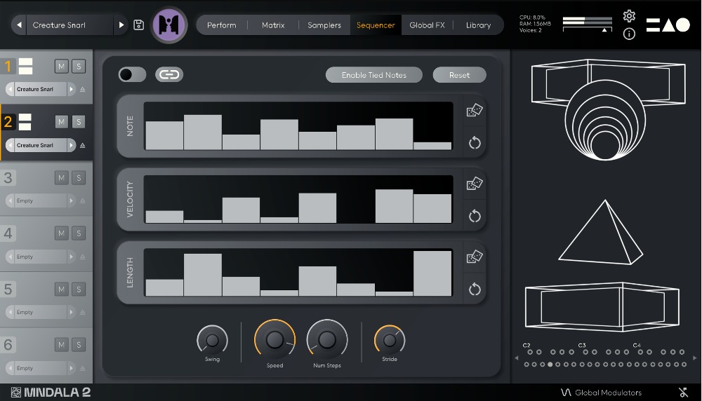 MNTRA Instruments Kymera - Sequencer View