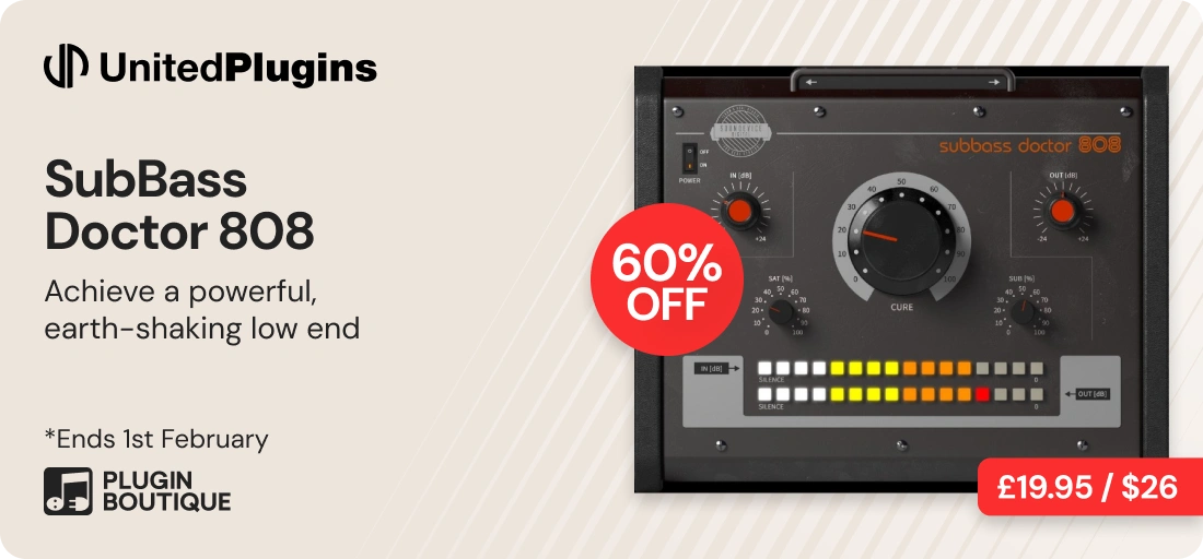 United Plugins SubBass Doctor 808 Plugin of the Week Sale