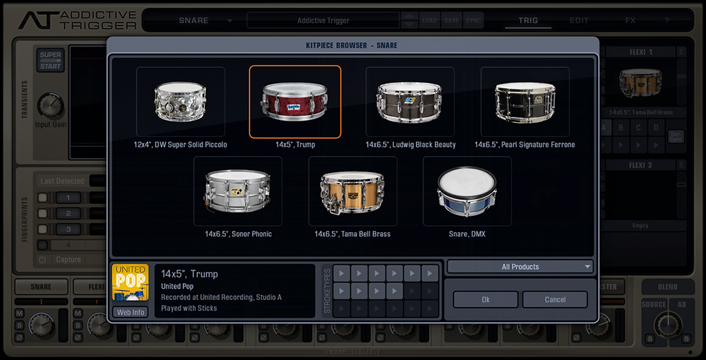 Addictive Trigger + Drum Vault Bundle - User Interface 5 - Kit Piece Browser 
