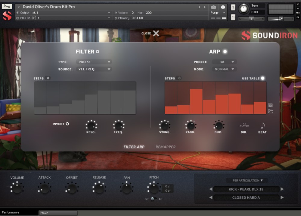 Soundiron David Oliver's Drum Kit - UI (Advanced View)