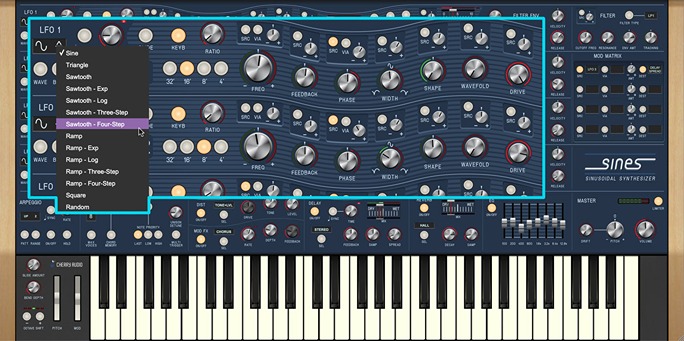 Cherry Audio Sines Synthesizer UI 2