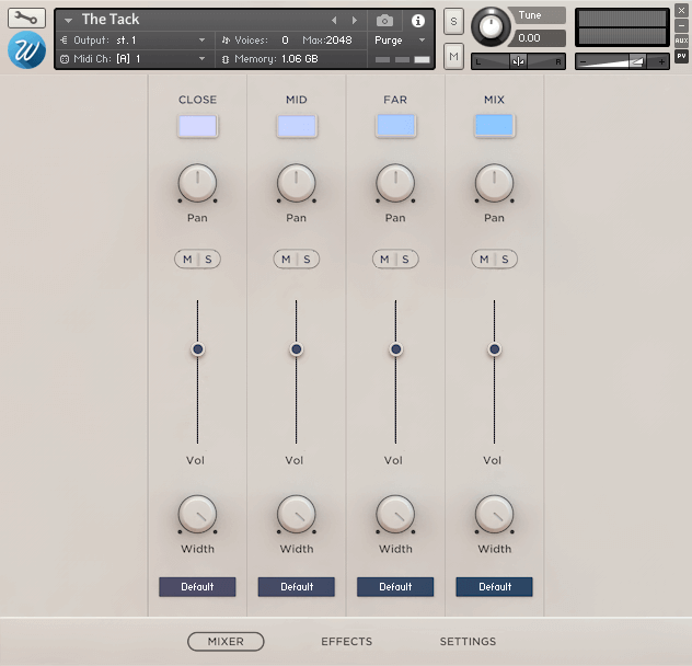 Wavesfactory The Tack Piano - Mixer