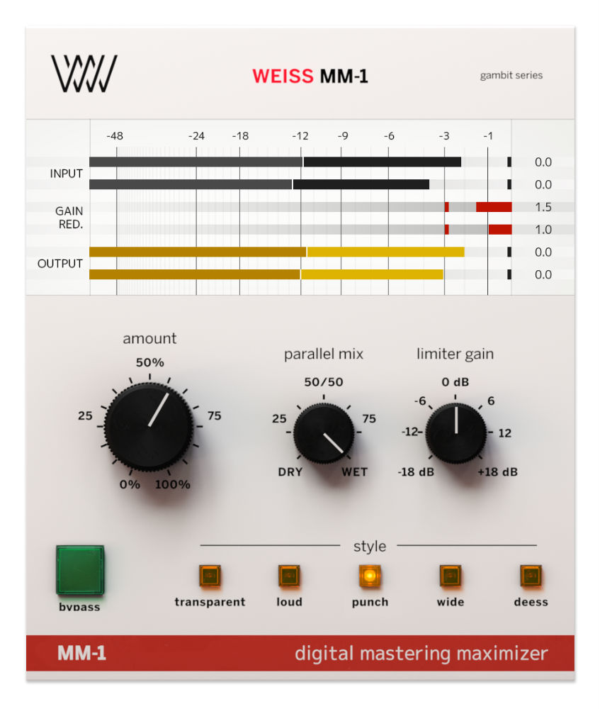 Softube Weiss MM1 - User Interface