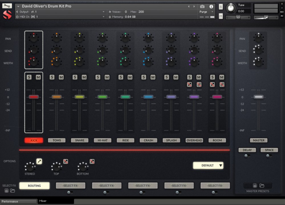 Soundiron David Oliver's Drum Kit - UI (Kick Mixer View)
